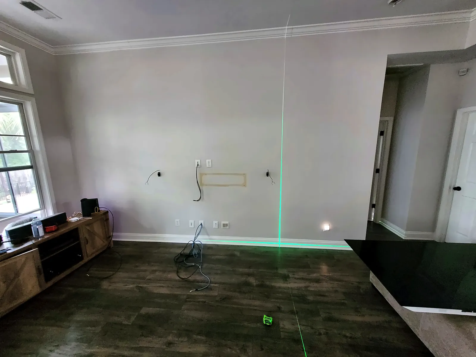 Living room wall before the fireplace build-out
